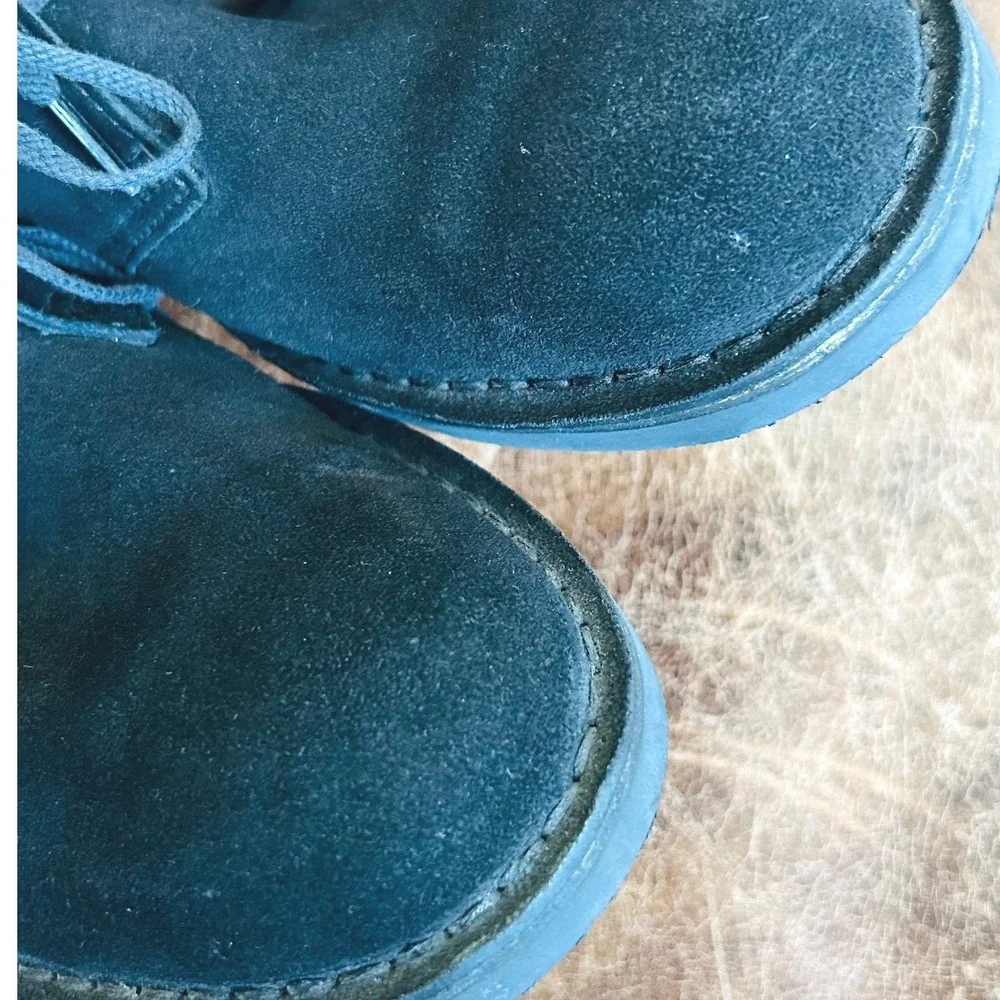Clarks Mens Desert Boots Navy Blue Suede Chukka Lace Up Size 9M